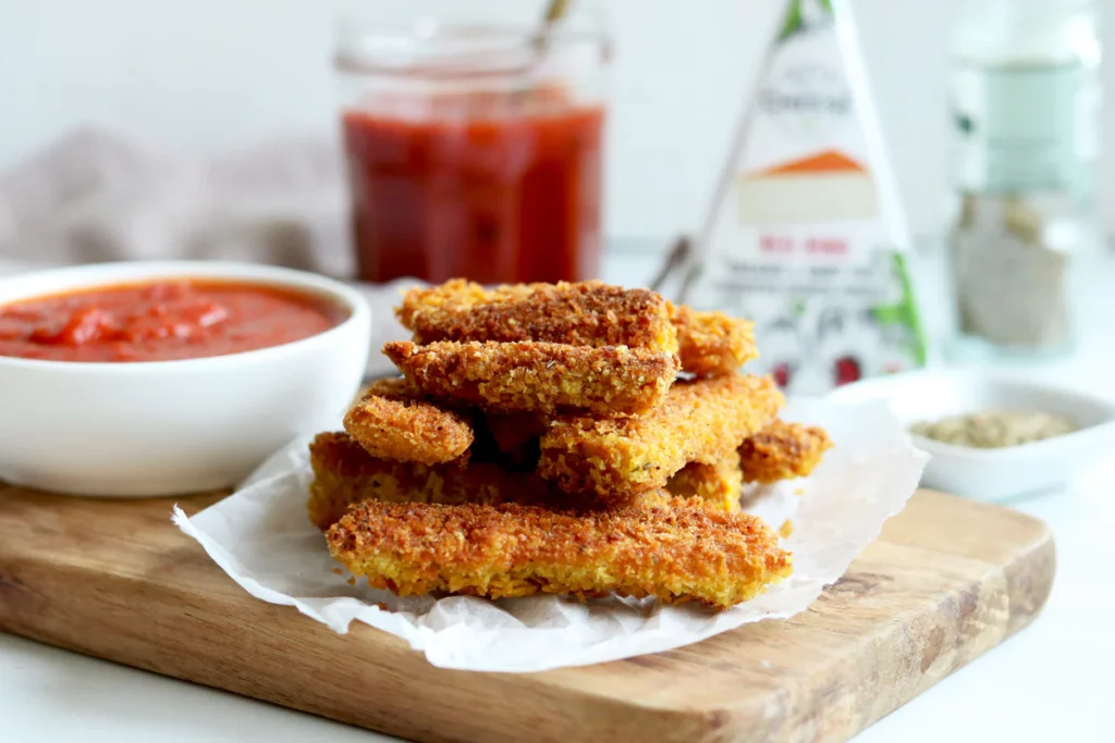 Crispy air fryer vegan mozzarella stick recipe