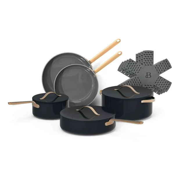 Beautiful 12pc Ceramic Non Stick Cookware Set Black Sesame by Drew Barrymore 599579b4 6b61 45e3 bbc7 0b3d27b9146c.5103cf836ae20c0dd76325217508f812