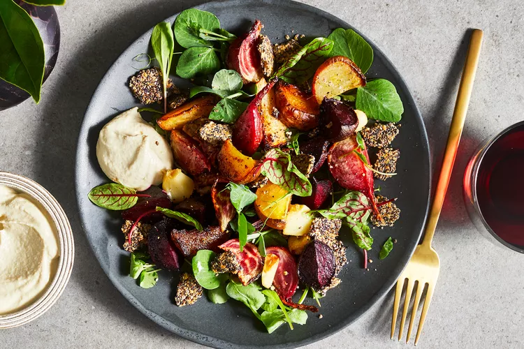 Roasted Beet Salad with Horseradish-Cashew Cream