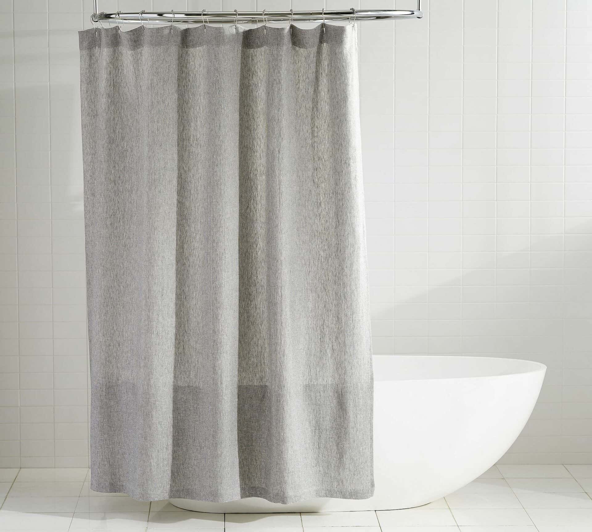 belgian flax linen waffle shower curtain