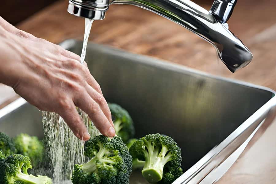 Wash the Broccoli In Cold Water