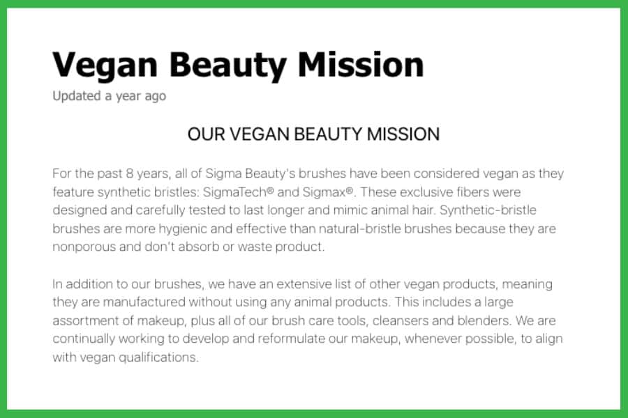 Sigma Beauty's Vegan Beauty Mission