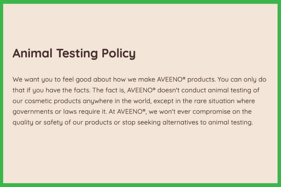 is aveeno cruelty-free