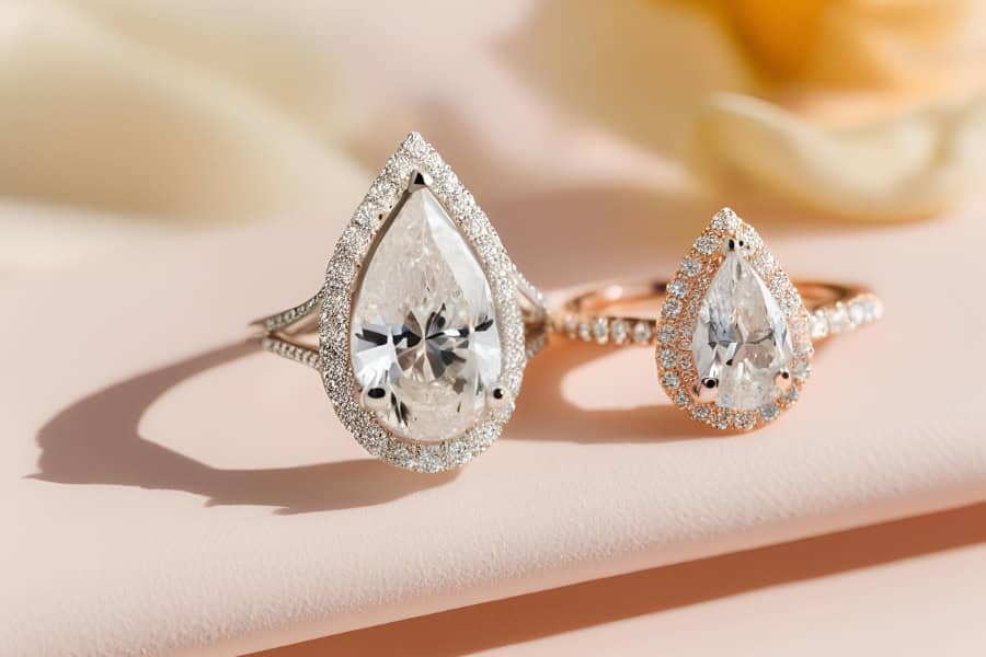 Pear Cut or Tear Drop Engagement Rings