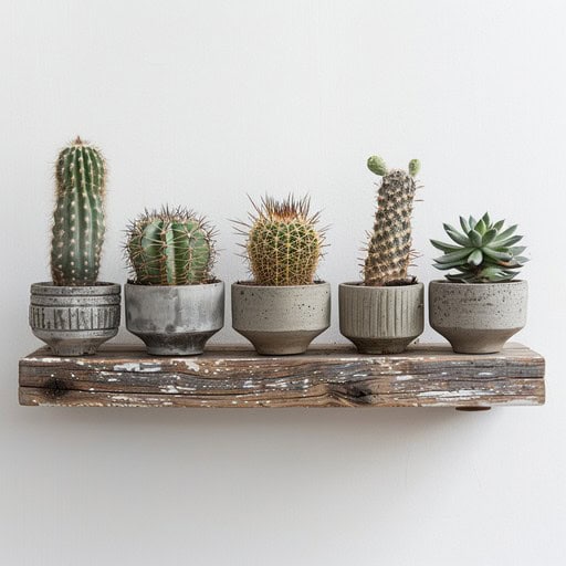 cacti shelf decor stockcake