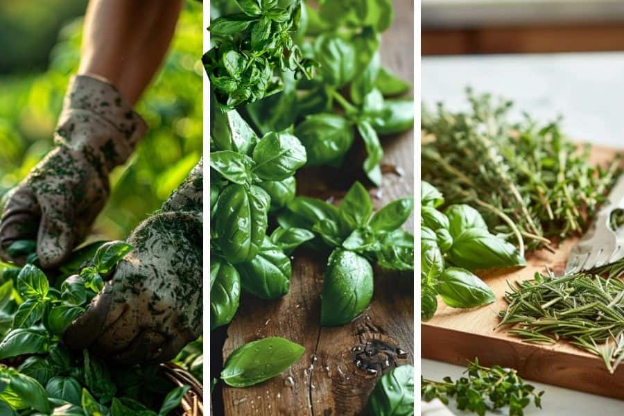 Preparing Fresh Basil for Drying